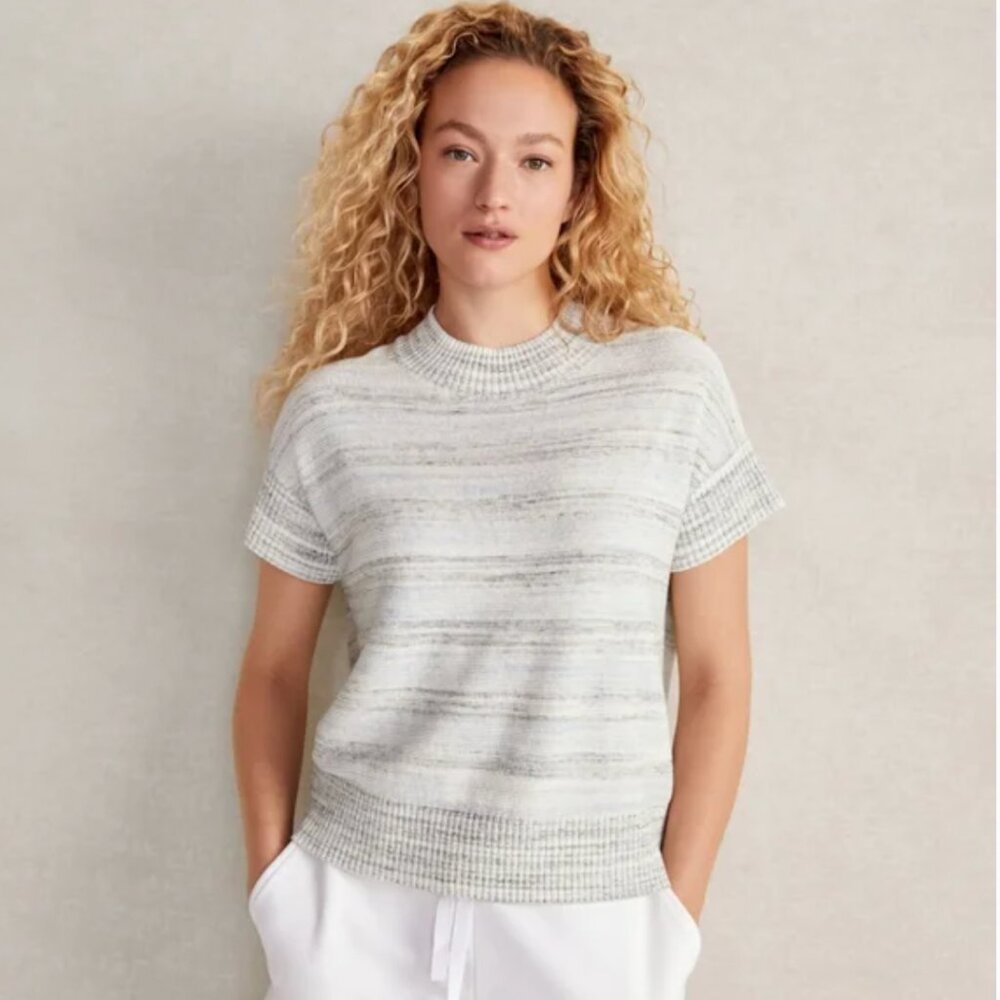 Haven Well Within SweaterLarge Organic Cotton Short Sleeve Knit‎ Striped